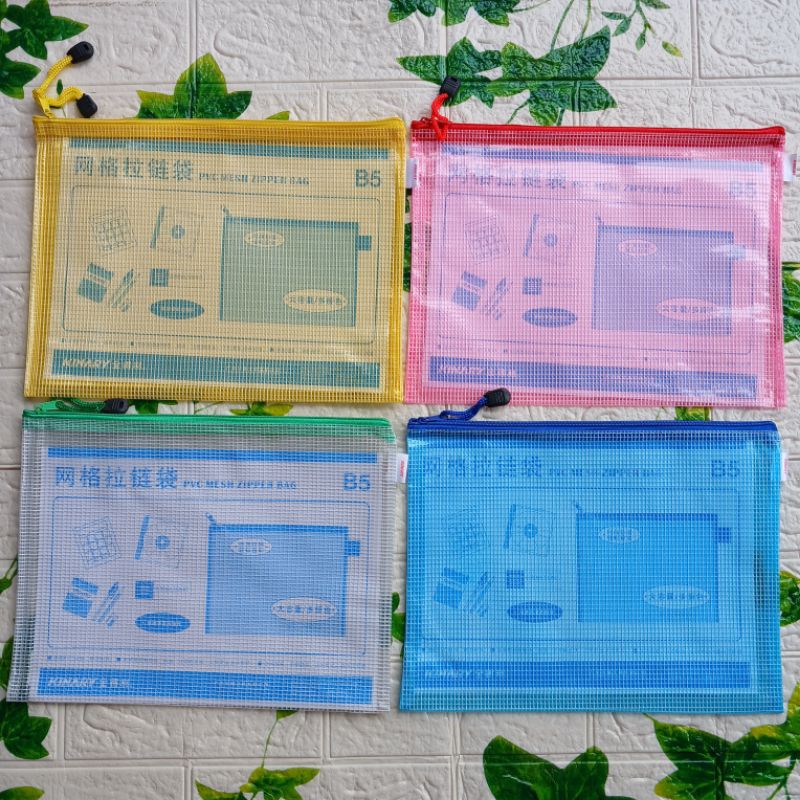 

KINARY PVC Mesh Zipper Bag FB8033 Pocket Document ukuran B5 Satuan