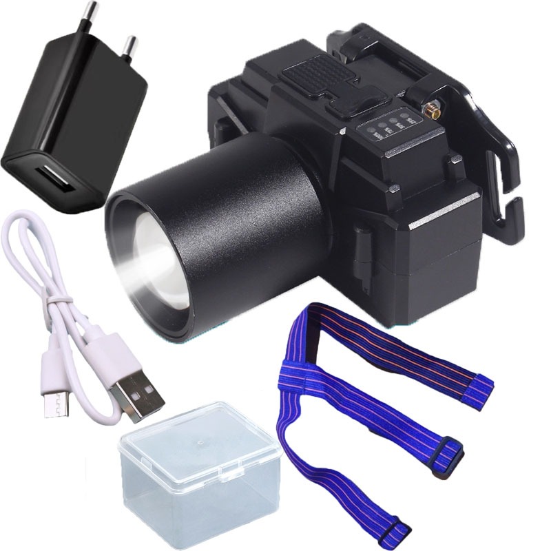 Senter Kepala Led SQ-065 65WATT 4800MAH Zoom Super Lampu Depan Tahan Air Sensor Gerak/LED senter sup