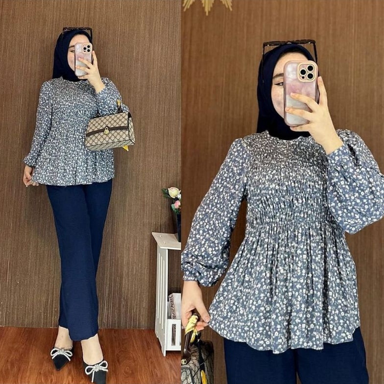 Baru one set ootd wanita korean style terbaru setelan celana Panjang baju busui santai wanita kerja