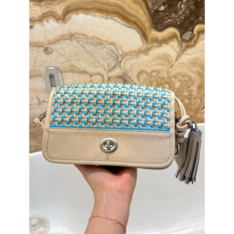 Preloved Coach Blue Beige Bag tas lucu anak bagus bekas