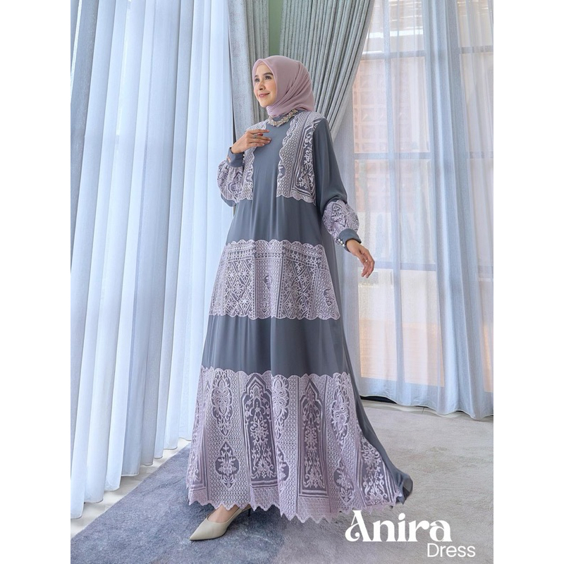 Anita  Dress Standar Jumbo by Marevi original Branded Premium Quality Cantik Simple Mewah Pesta Kond