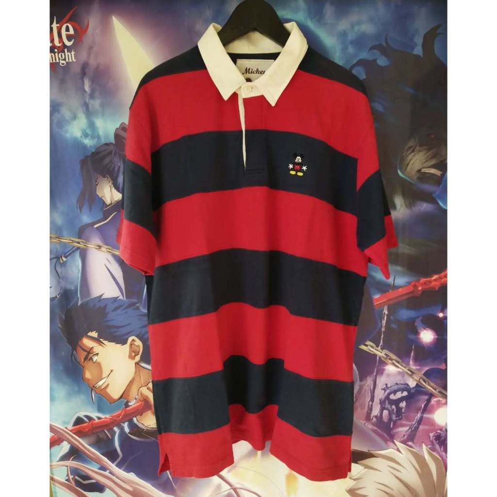 Disney Mickey Mouse Rugby Polo Shirt Kaos Tshirt Original Second Merch Japan Korea Brand Vintage Ret