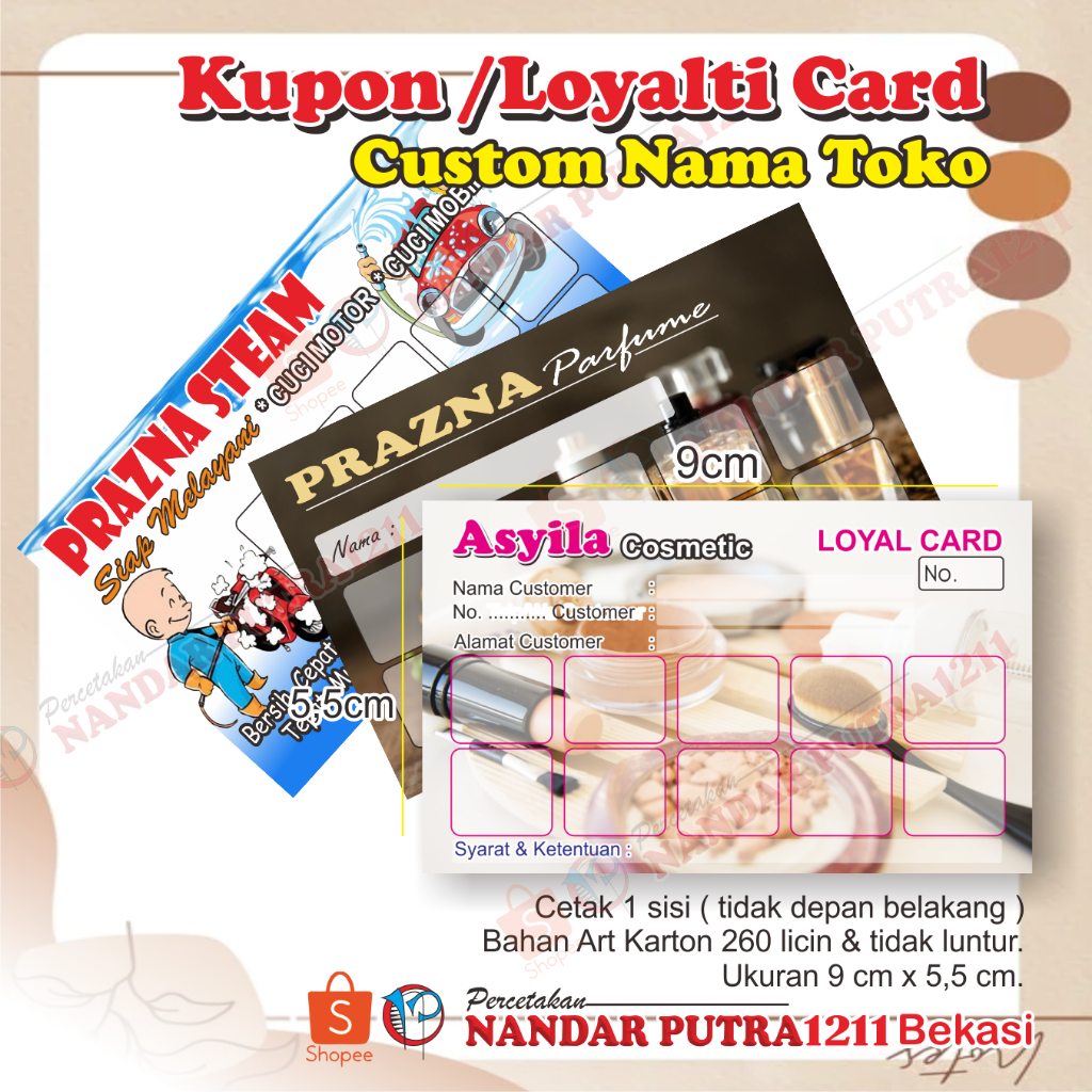 

(100 pcs) Cetak Kupon Nama Toko / Kar tu Kupon Custom/Kar tu Voucher