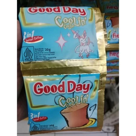 

KOPI GOOD DAY COOLIN COFFEE 1 RENCENG 10 SACHET 20gr 20 gr - Biru Gooday instant Saset Coolin'