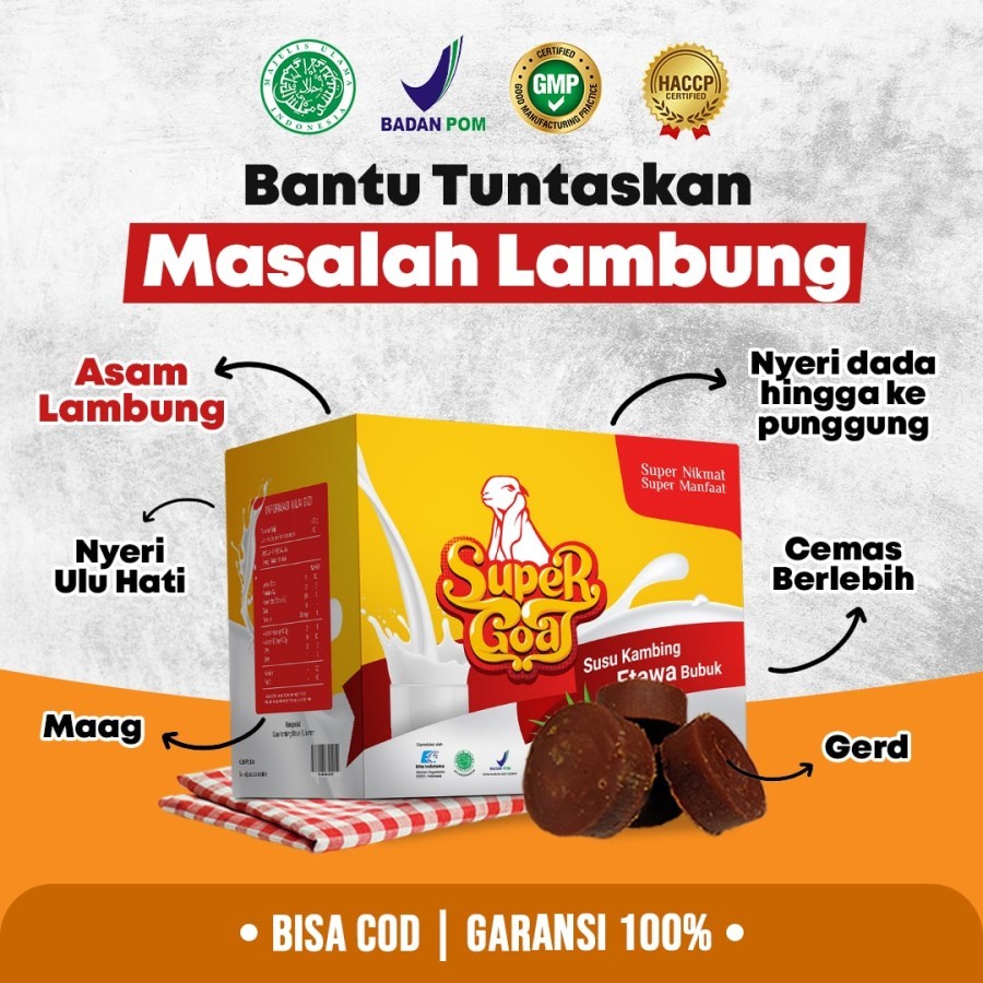 

Supergoat Susu Kambing Etawa Bubuk dengan Gula Aren Alami Solusi Asam Lambung Dan Gerd 250gram Original
