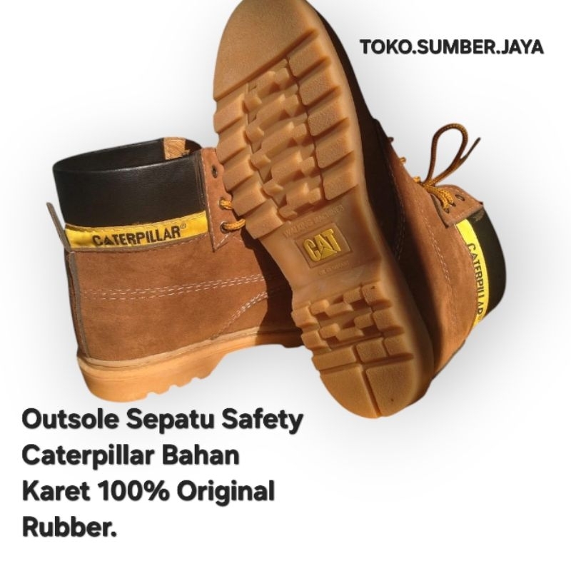 Outsole Sepatu Safety Boot Caterpillar - Sole Potong Sepatu Safety Boot Bahan Rubber Tidak Licin Siz