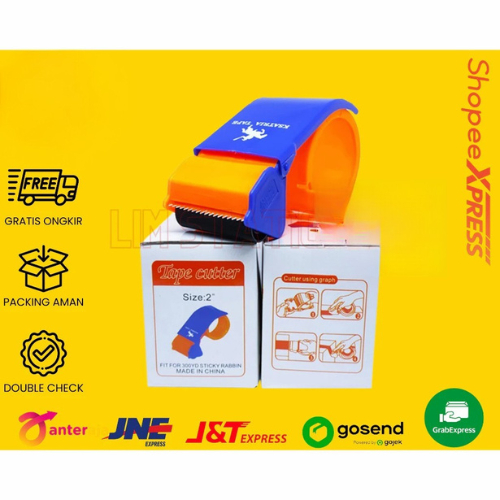 

TERLARIS ! DISPENSER TAPE / ALAT PEMOTONG LAKBAN JUMBO / KSATRIA TAPE CUTTER (300YARD) - 1 PCS