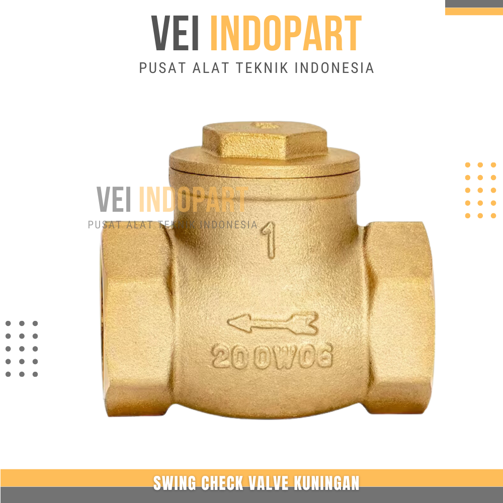 1" Swing Check Valve Kuningan Brass Klep Tabok One Way 1 Inch