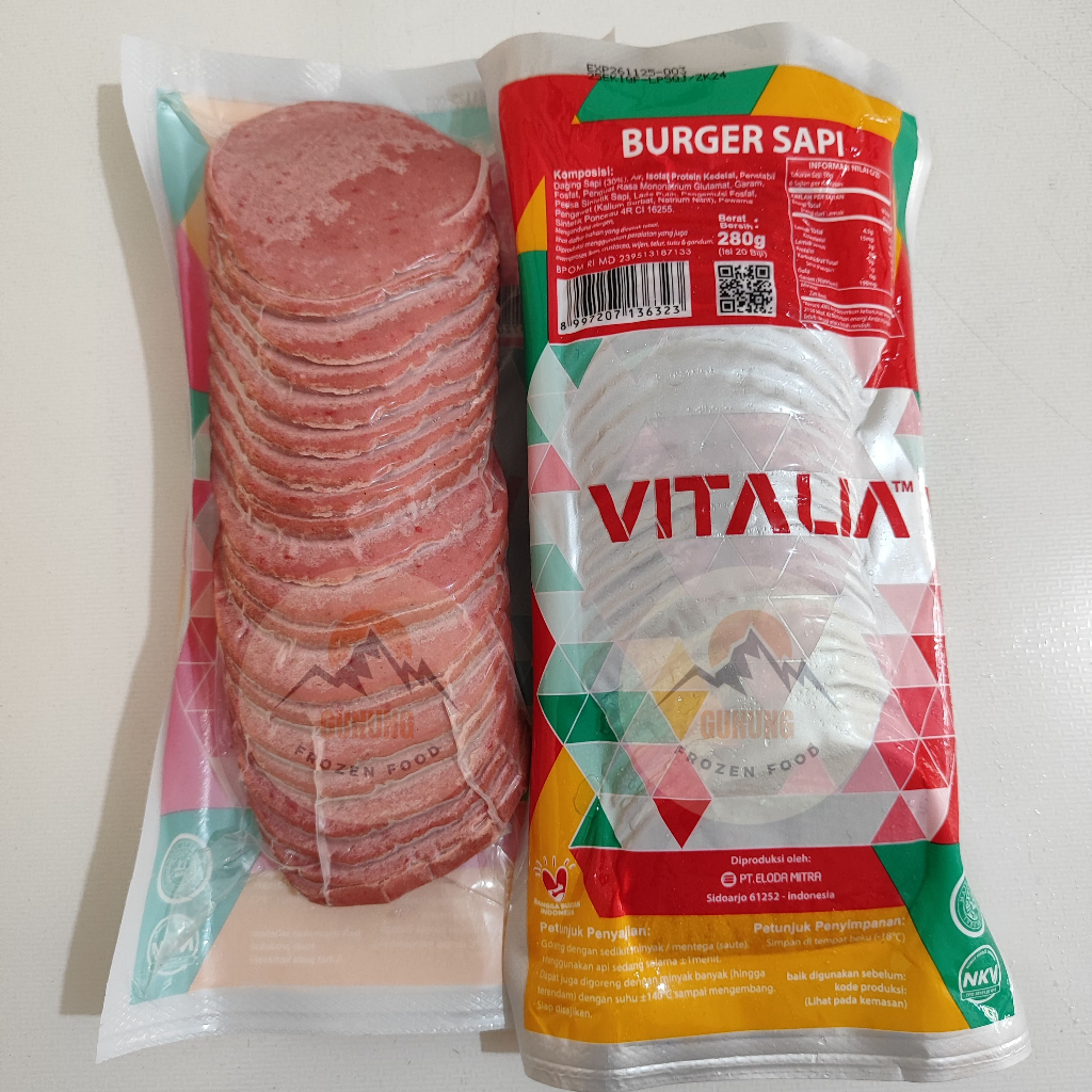 

Vitalia Burger Sapi 280gr, isi 20