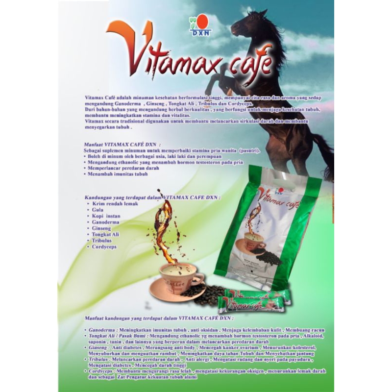 

Vitamax Cafe DXN Kopi Herbal Pendongkrak Imunitas Kesehatan Pria Wanita