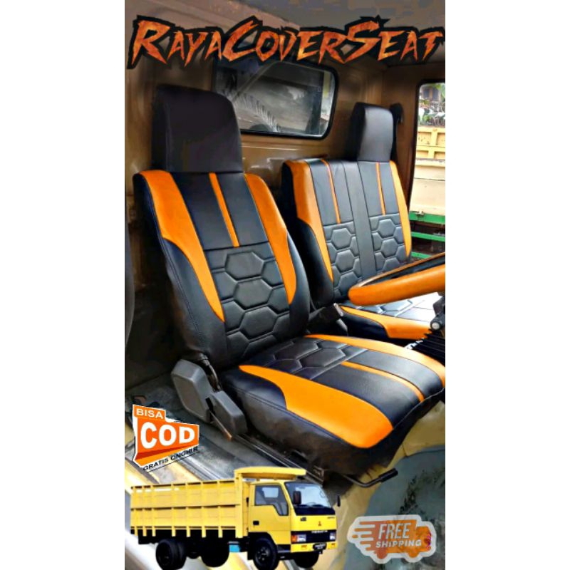 COD sarung jok mobil truk, dumptruck, engkel Mitsubishi ragasa gratis sarung stri