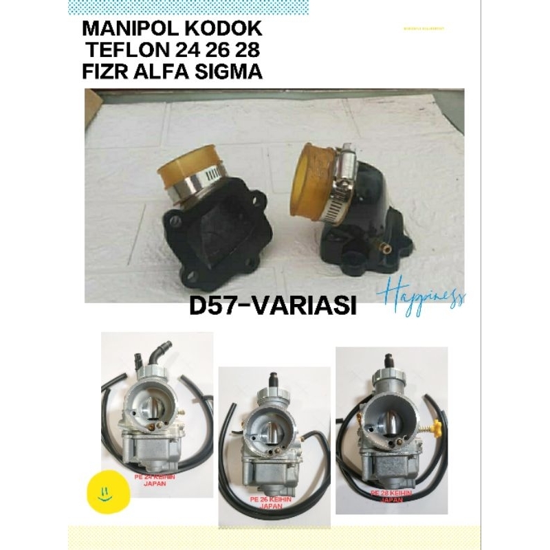 (Karburator Fizr Force One)Paket Karbu Pe 24 Pe 26 Pe 28+Manipol Untuk Fizr ForceOne