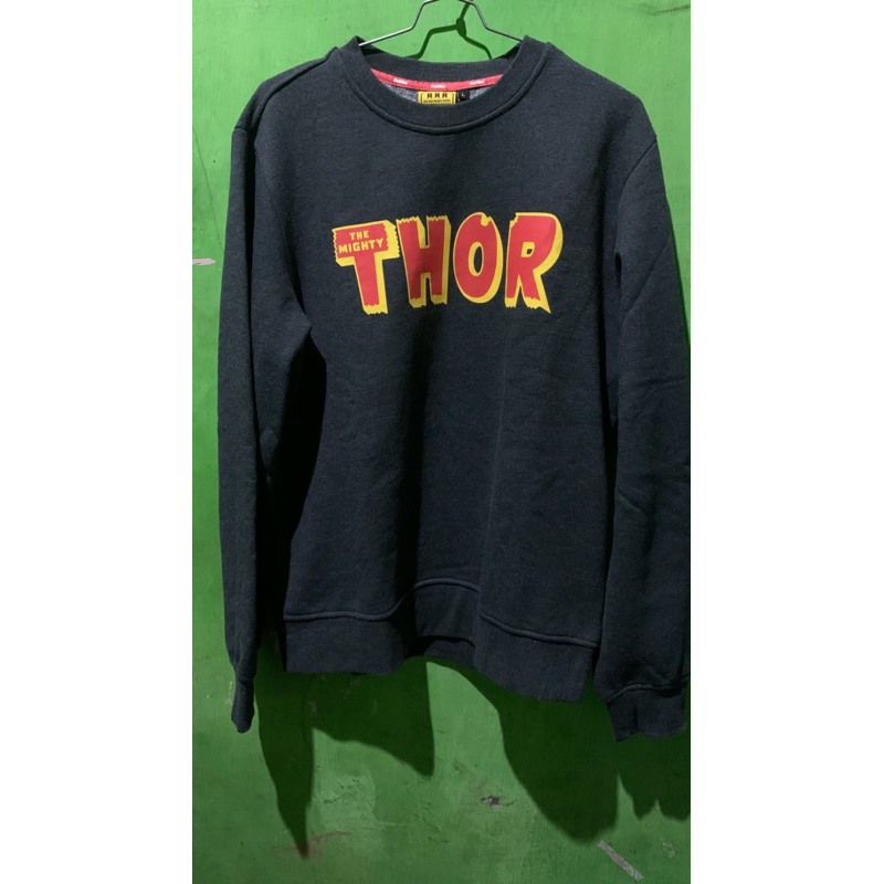 Sweater Thor Hitam, feltics x marvel