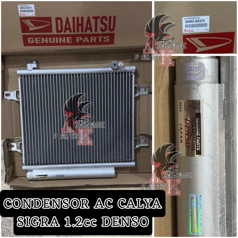 CONDENSOR AC RADIATOR AC CALYA / SIGRA 1.2cc MERK DENSO