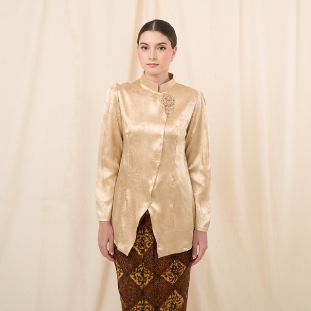 Kebaya Janggan gold/ Kebaya Jeng Yah/Baju Kebaya Kondangan/Seragaman Bridesmaid Jawa/Rok Batik Wiron