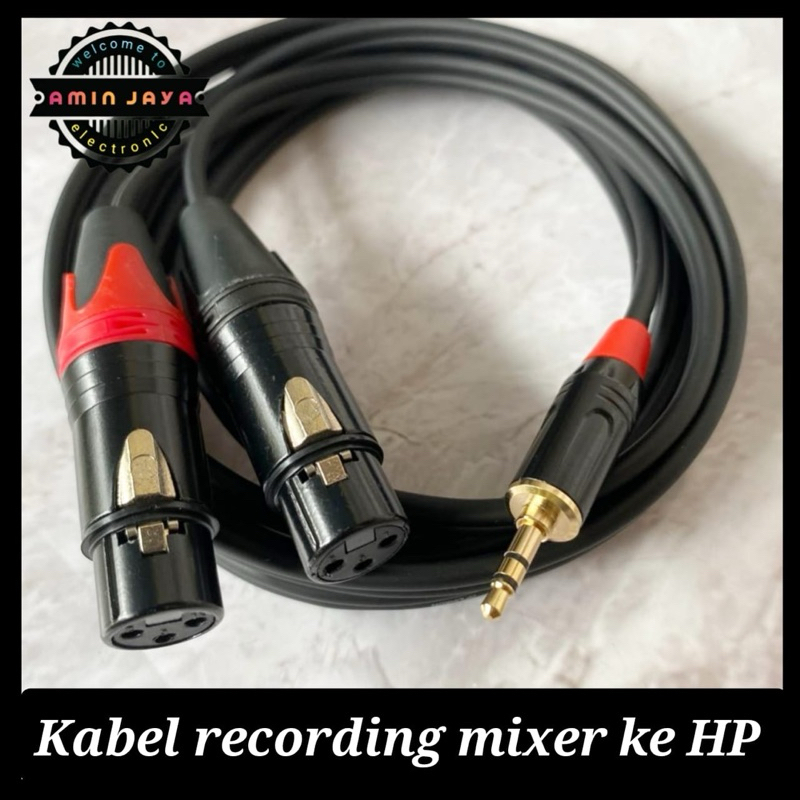 Kabel recording mixer ke hp / kabel aux 3,5 to dual xlr female