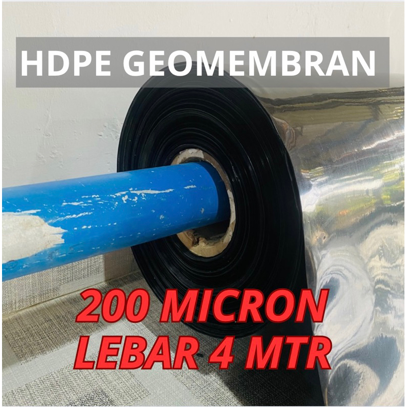 TERMURAHHDPE GEOMEMBRAN LEBAR 4 METER, TEBAL 200 MICRON