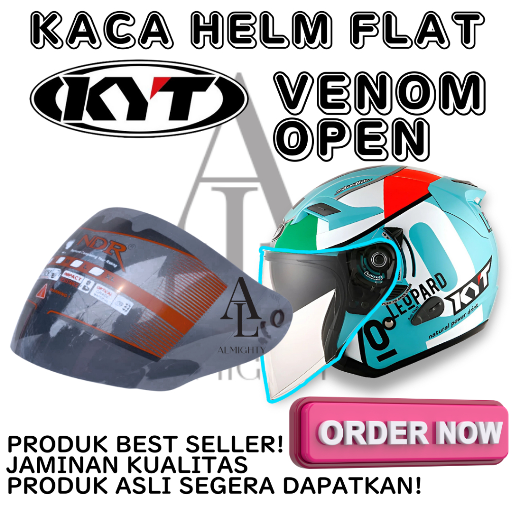 Kaca helm KYT VENOM OPEN visor helmet CEMBUNG venom open ganteng NDR