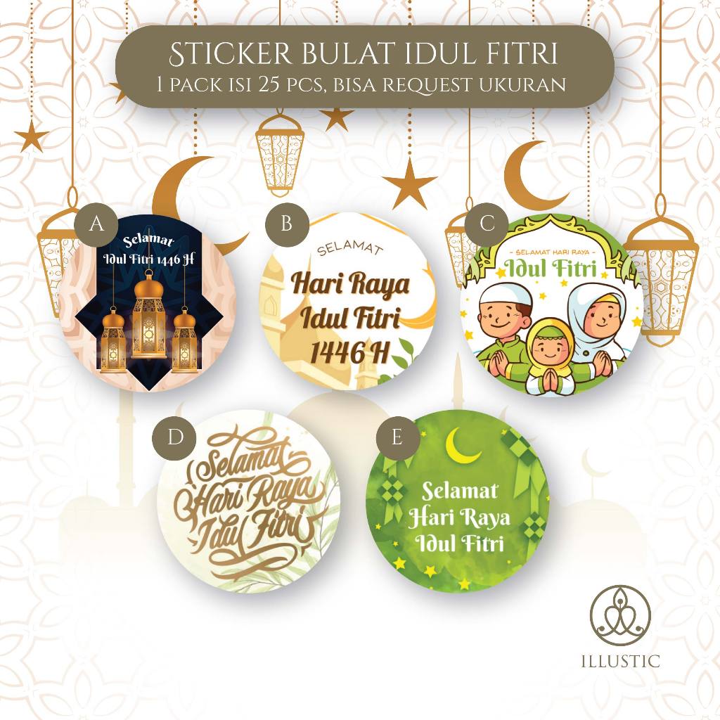 

Sticker Bulat Selamat Idul Fitri, berbuka puasa, eid al fitri (isi 25 pcs)