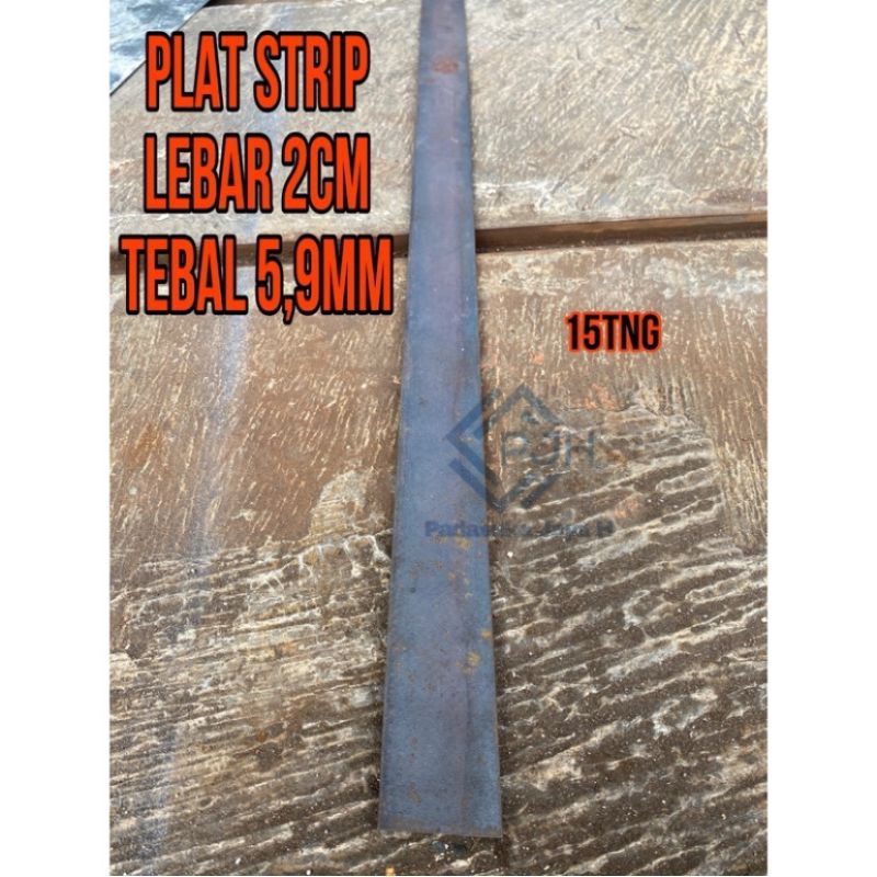 Besi plat strip lebar 2cm toleransi 1,8mm. tebal 5,9mm. ukuran panjang mulai 10cm sampai 100cm