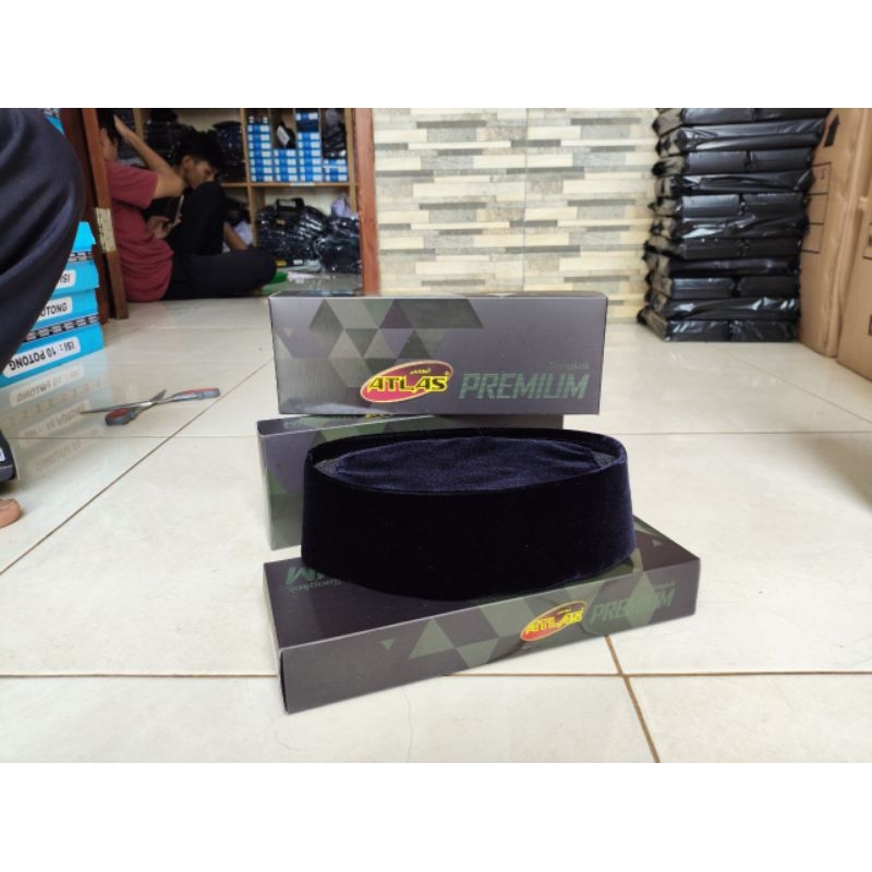 peci atlas peci hitam  songkok kopyah kopeah tinggi 7 s/d 10 cm no 3 s/d 10