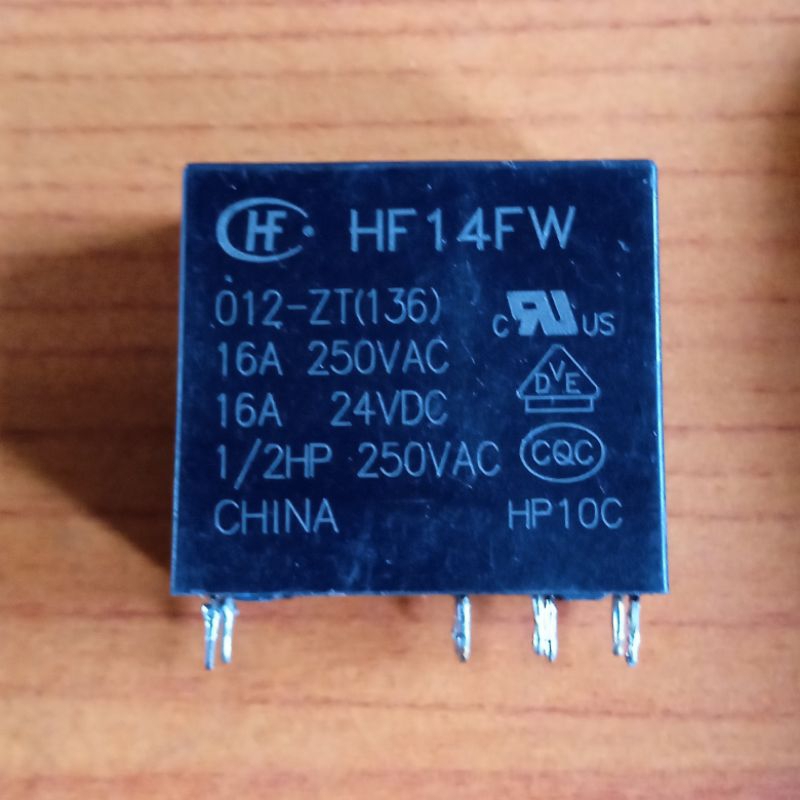 RELAY HF14FW 24V 16A 8 PIN PANJANG 2.9CM CABUTAN