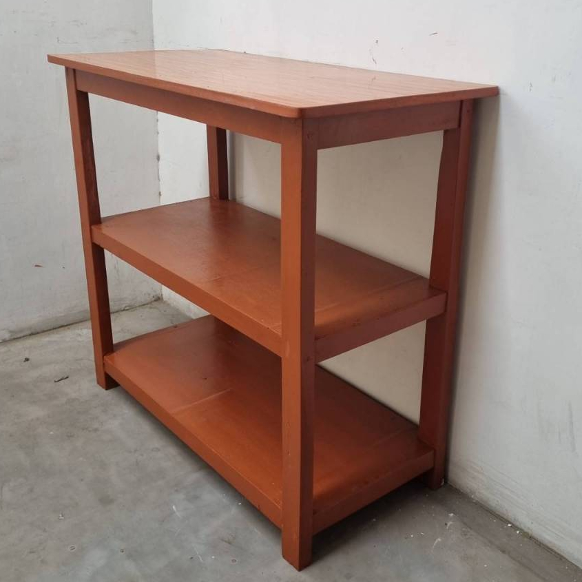 Meja Dapur / Meja Etalase / Rak Etalase Polos Kayu Minimalis 2 Susun ( 60 / 80 )