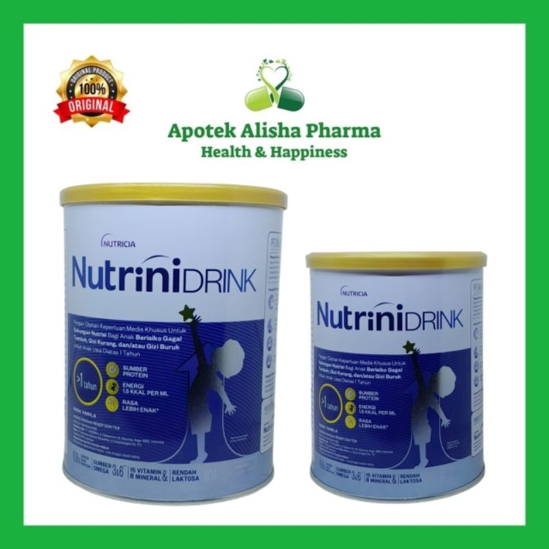 

Nutrinidrink Powder Vanila 400gr / 800gr - Nutricia Nutrini Drink Susu Tumbuh Kembang Anak Usia 1 - 12 Tahun / Tinggi Kalori Protein / Rendah Laktosa / Menaikan Berat Badan Anak