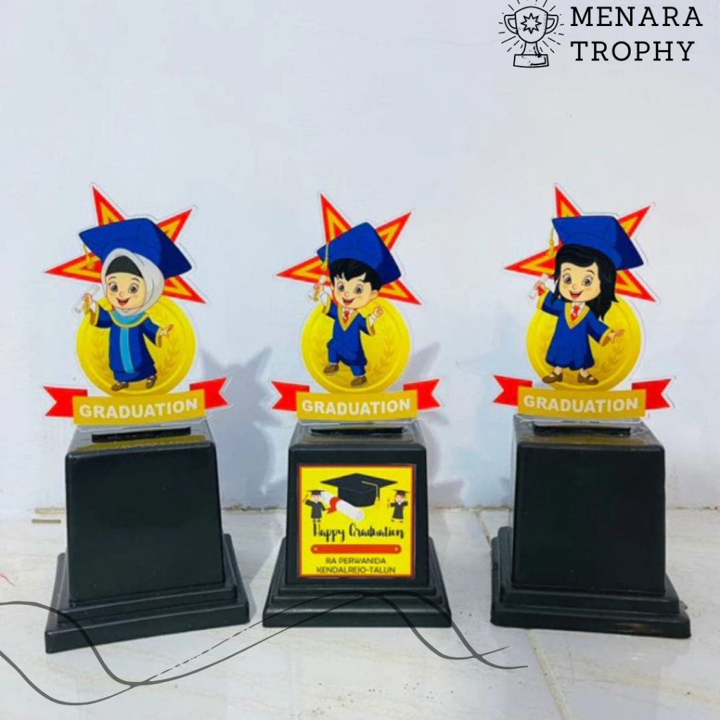Piala Wisuda TK Model Bintang Plakat Wisuda Anak Model Bintang Toga Piala Wisuda Akrilik Custom