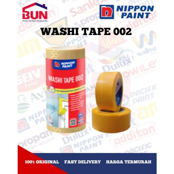 

Nippon Paint Washi Tape 002 1inc x 15m Painting Tape / Lakban Cat