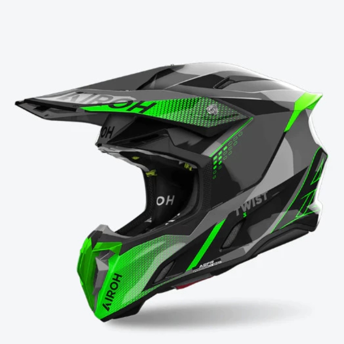 Helm Airoh Twist 3 Motocross - Shard Green Gloss