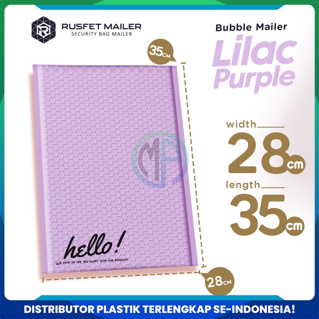 Amplop Bubble Mailer Ungu Lilac 28cm x 35 cm / Envelope Security Bag Mailer Harga Satuan