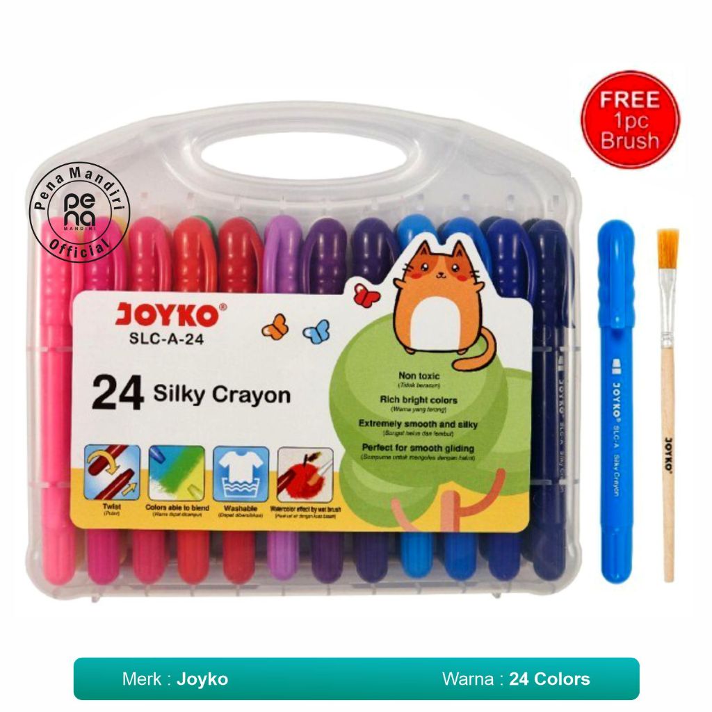 

Silky Crayon 24 warna Joyko Krayon Halus 24 warna SLC-A-24 (1 set)