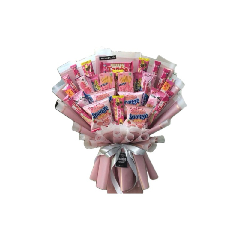 

buket snack nuansa pink