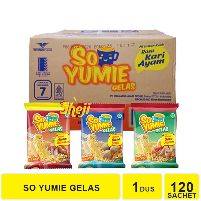 

1 DUS ISI 120 BUNGKUS SO YUMIE (MI GELAS)