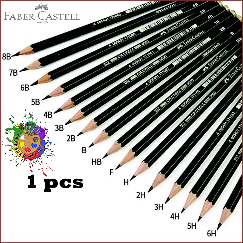 

BN - Graphite pencils Faber Castel F H-6H B-8B / Pensil Sketch F H-6H B-8B