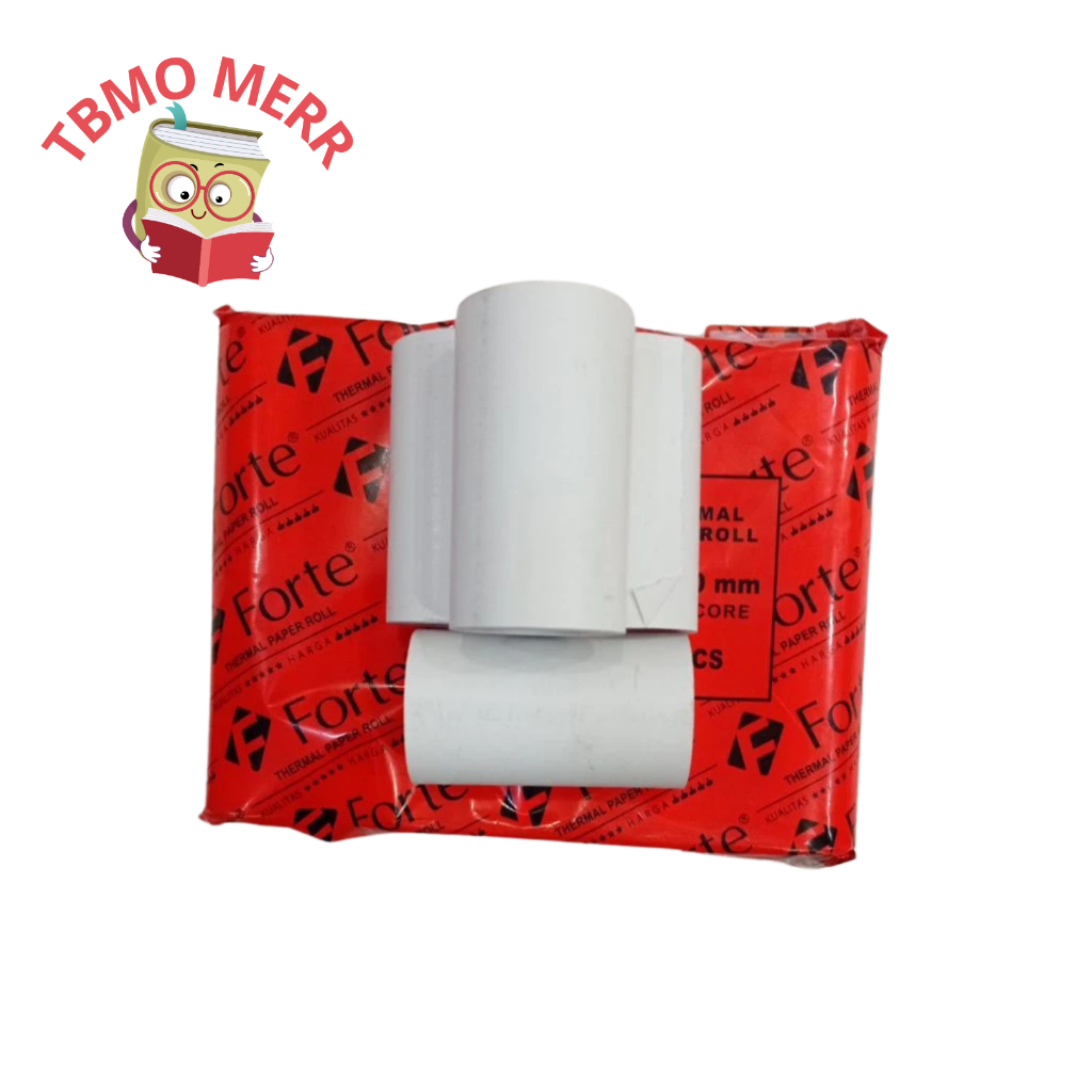 

[Forte] Kertas Thermal Struk Roll Kasir 57x30 Coreless Kemasan Ekonomis Isi 10 Tanpa Core