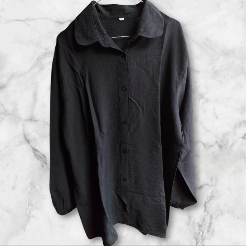 BLOUSE HITAM POLOS / ATASAN WANITA HITAM / KEMEJA HITAM POLOS