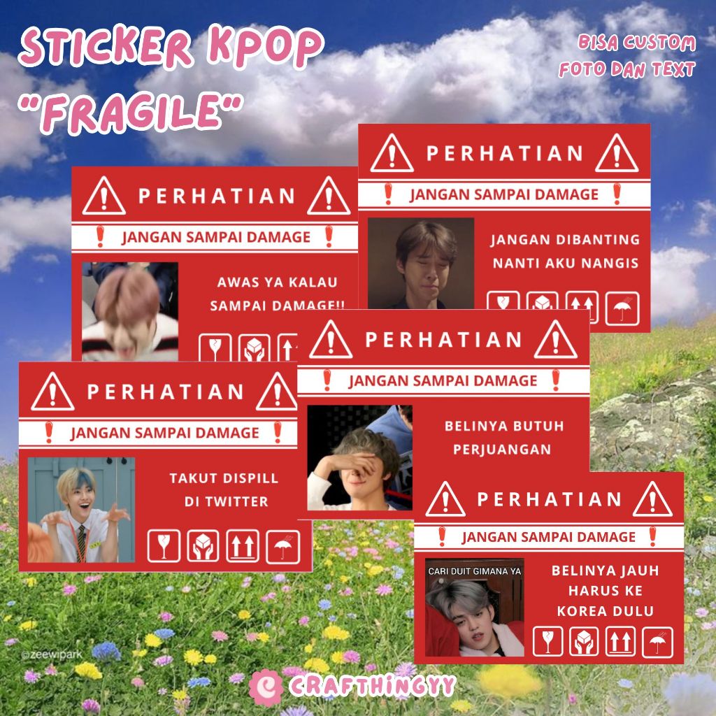 

Sticker Fragile Kpop Bisa Custom | Sticker Fragile Paket