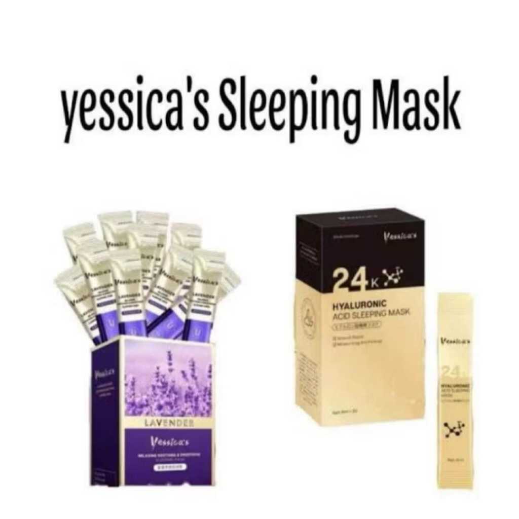 Yessica's Sleeping Mask Isi 20 Saset [ Hyaluronic Acid 24K | Lavender ]