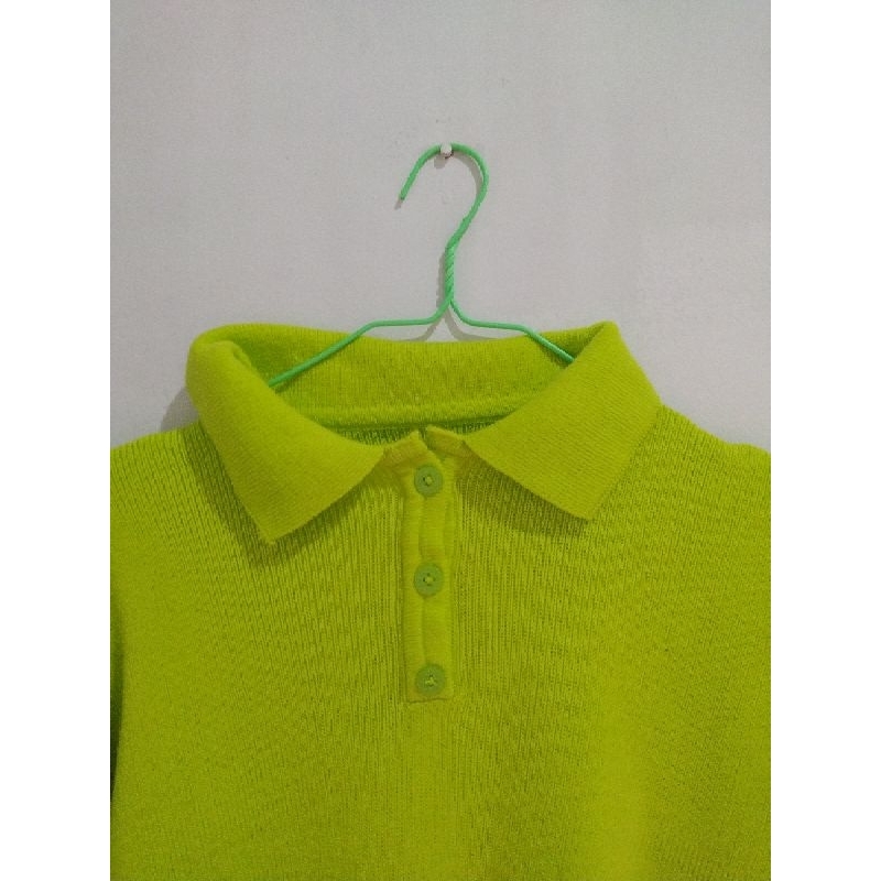 enzy sweater hijau neon