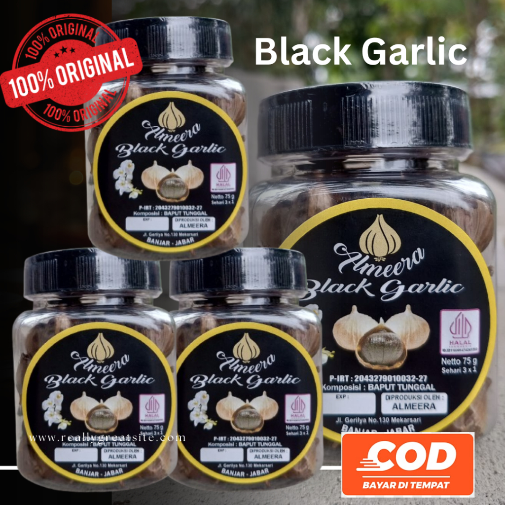 

Bawang Putih Hitam Tunggal Lanang Lokal Jawa Jumbo 1 Botol Original Almeera Black Garlic Herbal