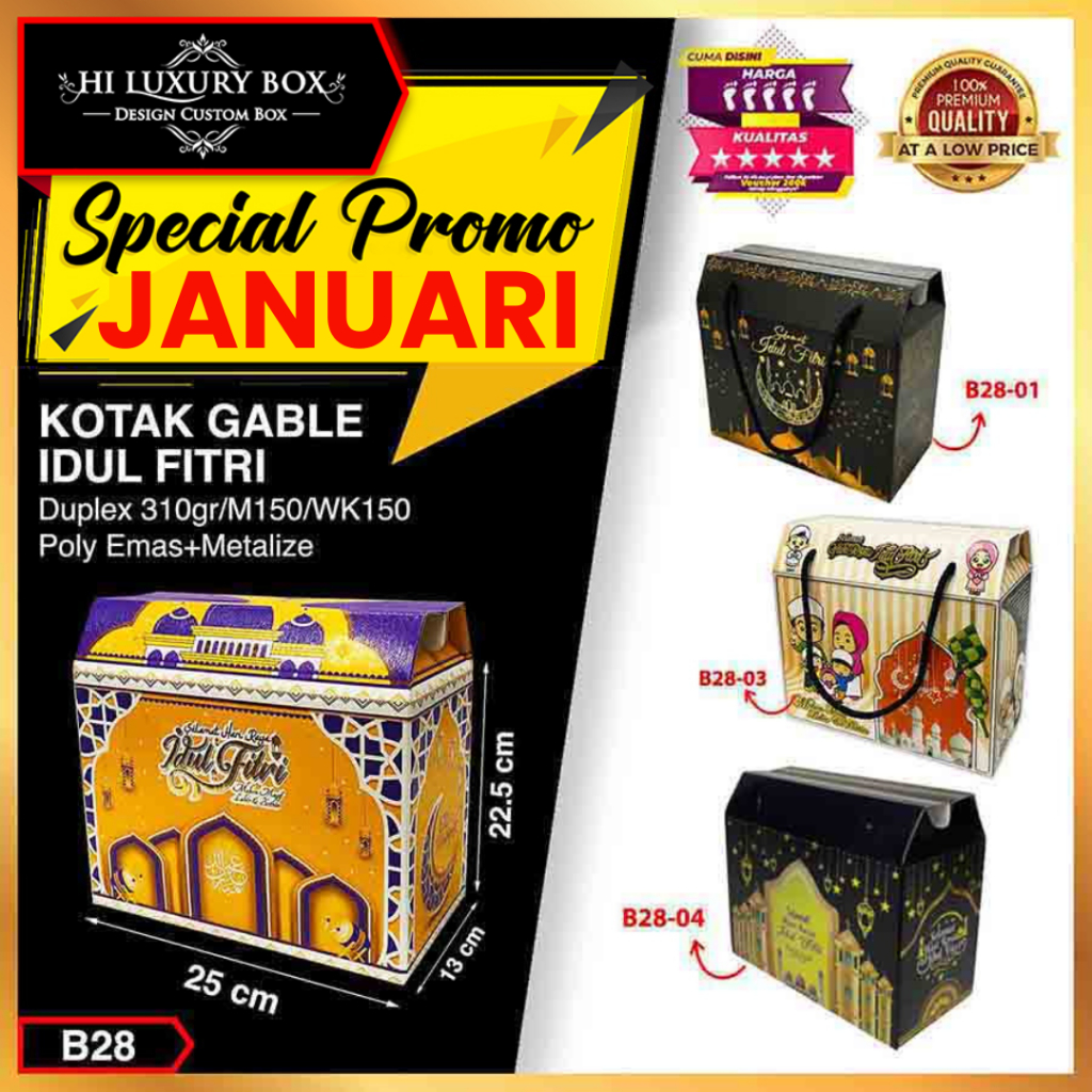 

Kotak Kue Lebaran Cake Box Mika Dus Packaging 25x13x22.5 B28-02