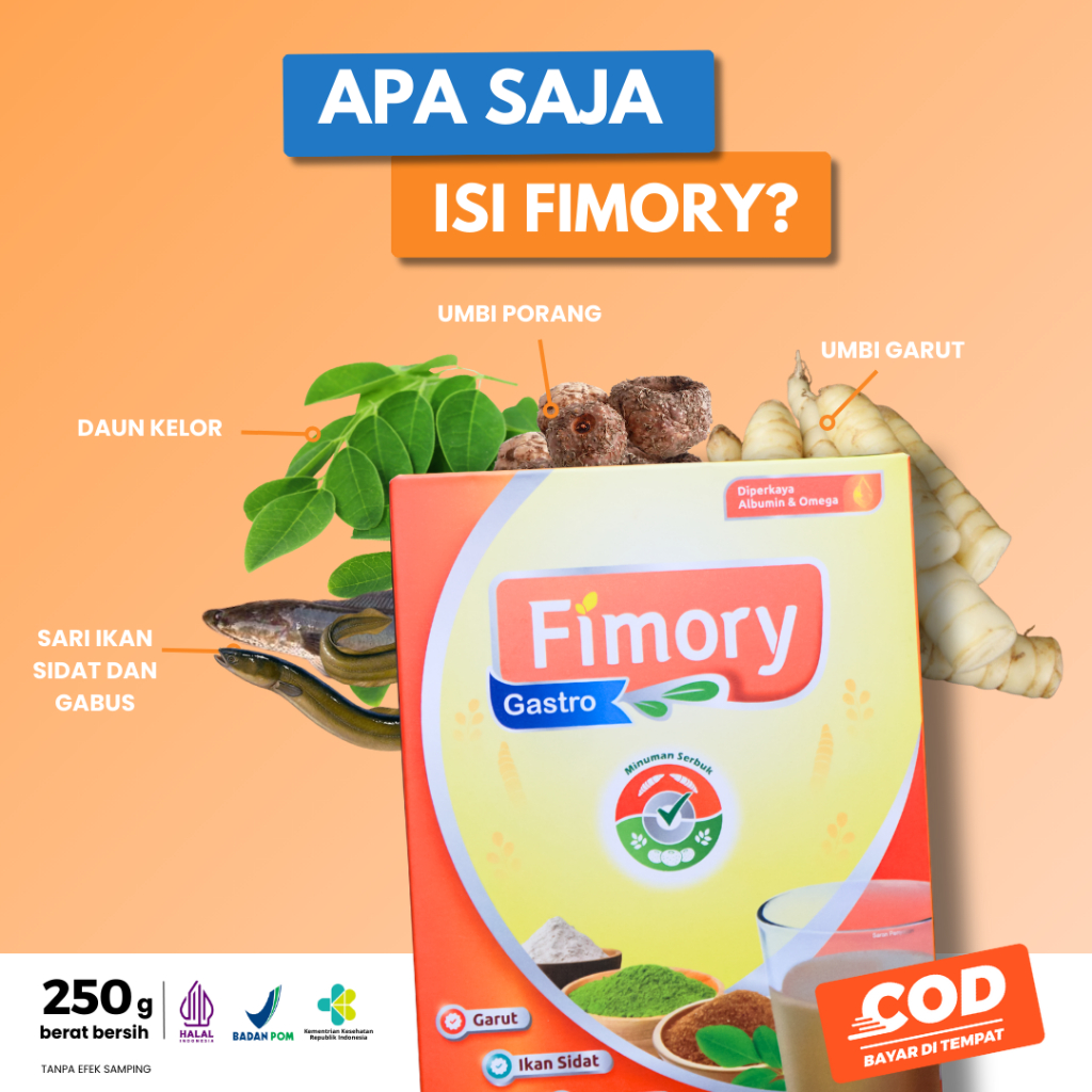 

Fimory Gastro - Minuman Nutrasetikal Umbi Garut Bantu Atasi Asam Lambung, Maag & GERD