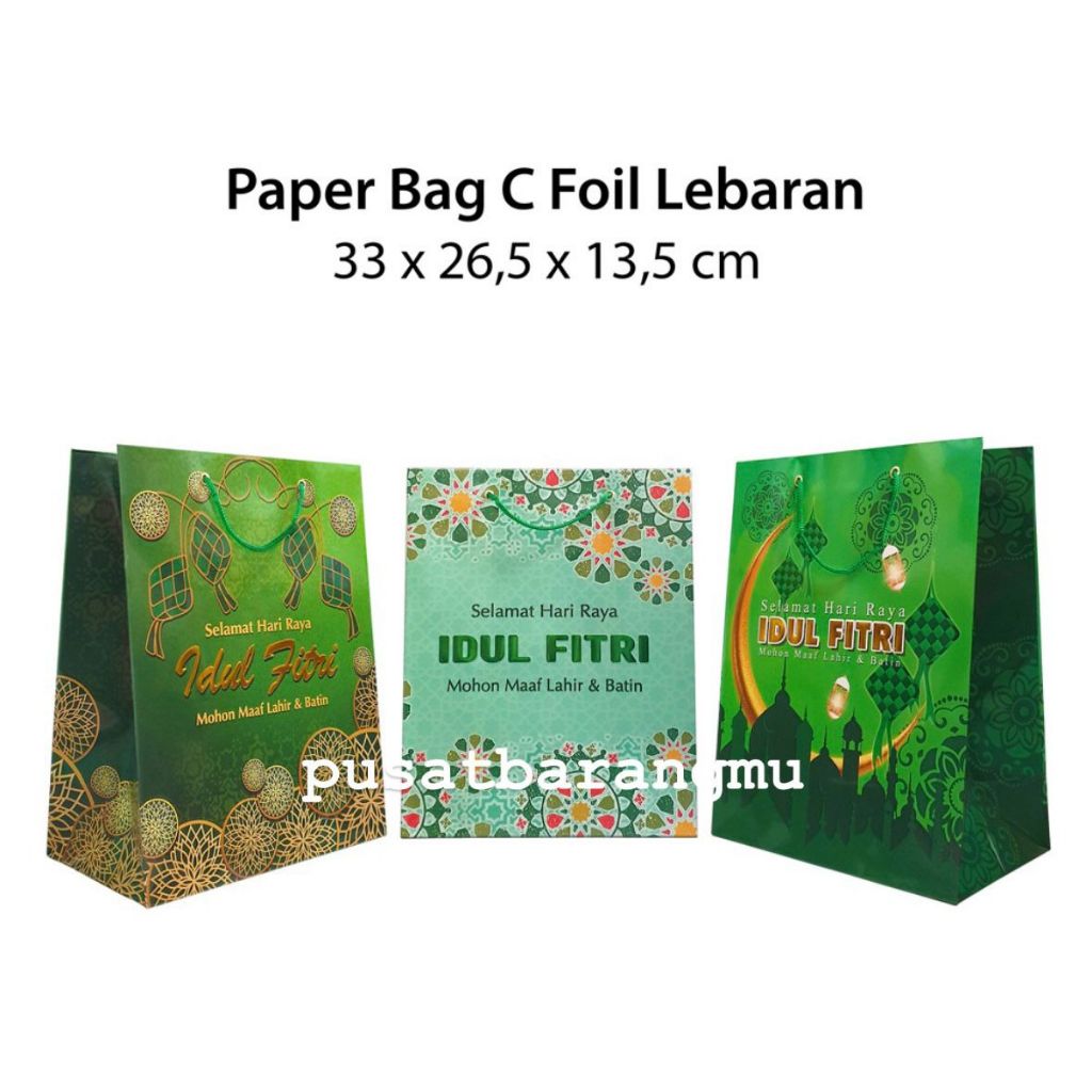 

[ISI 10] Paper Bag Idul Fitri Lebaran (26.5x13.5x33cm) Souvenir Goodie Bag Hampers