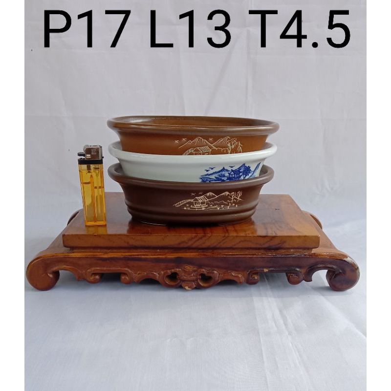 pot keramik bonsai oval