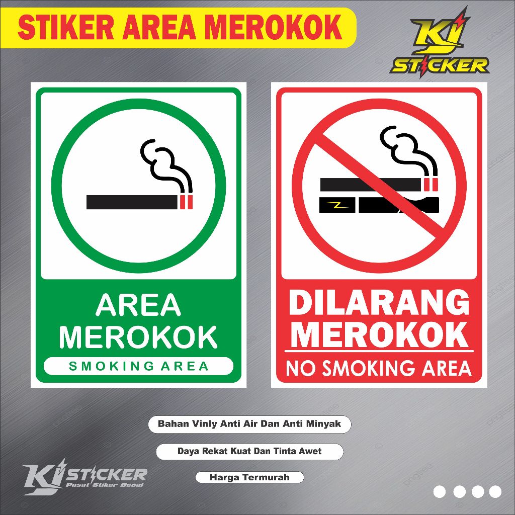 

KJ STIKER Promo Stiker Dilarang Merokok / Stiker No Smoking Area / Stiker Dilarang Vape / Stiker No Vaping Area / Stiker Vaping / Stiker Smoking