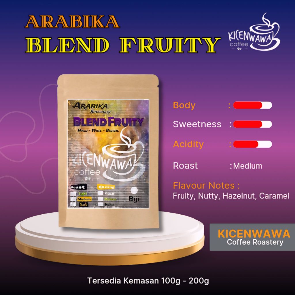 

Kopi Arabika Blend Fruity Kicenwawa / Specialty Coffee / Kopi Premium