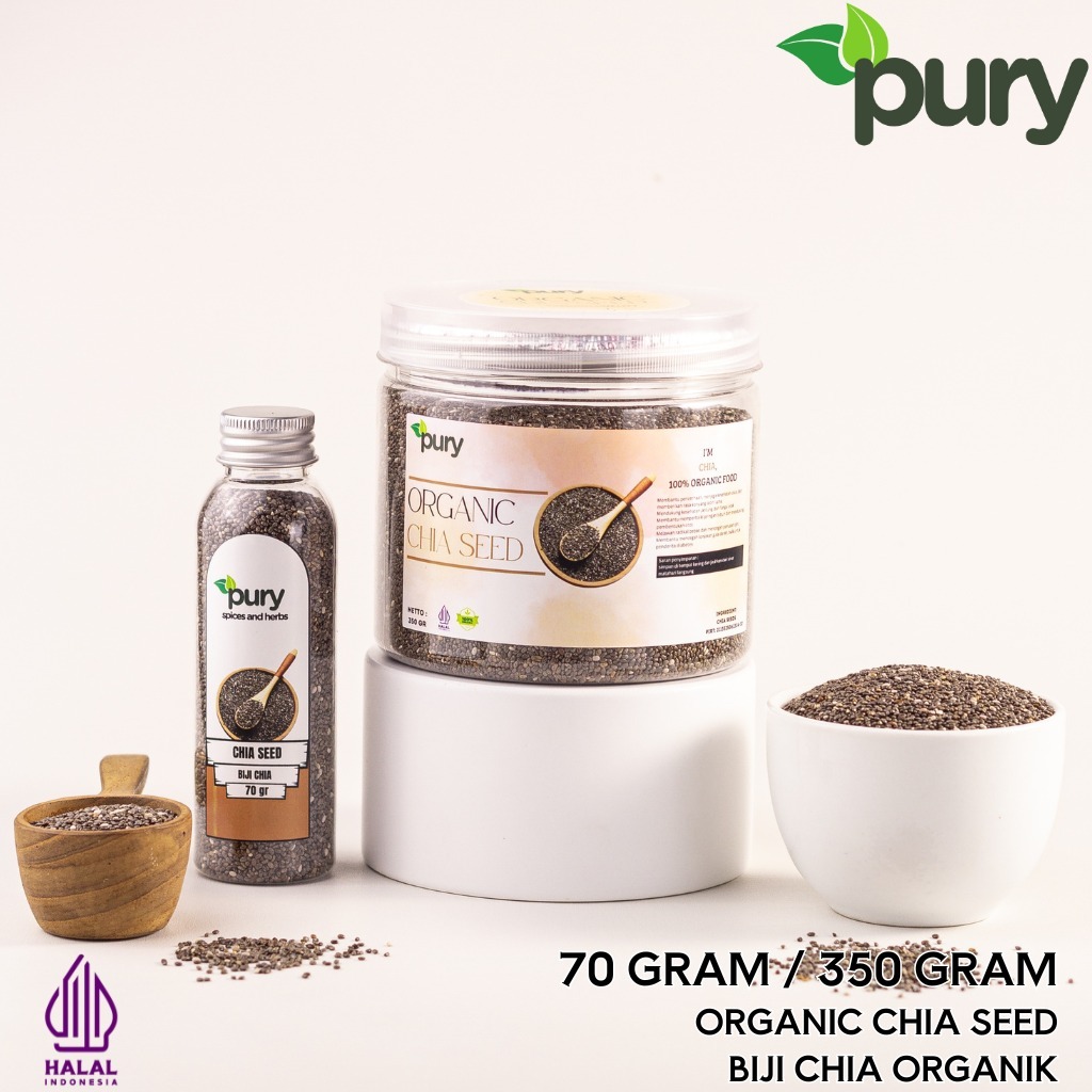 

Pury Chia Seeds 70gr & 350gr Organic Premium Original 100% Bagus Untuk Diet