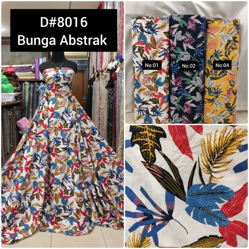 Kain Katun Jepang Motif Bunga Abstrak D#8016